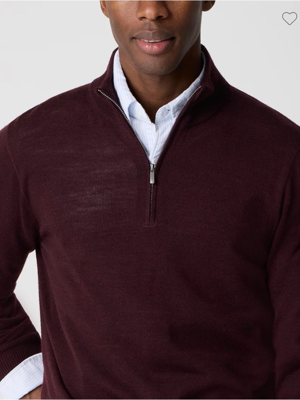 NWT! J Crew Factory - Merino Wool-Blend Quarter-Zip - Rust Grape - XXL